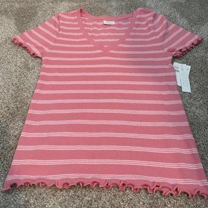Abound Pink/White Strip Shirt